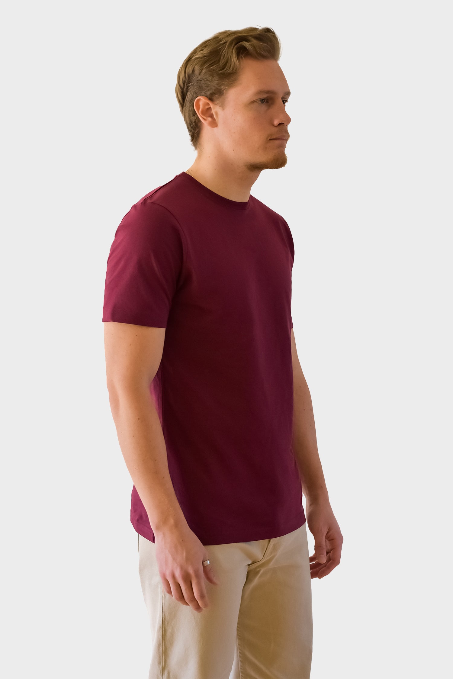 Ekologisk Basic T-shirt, Bordeaux