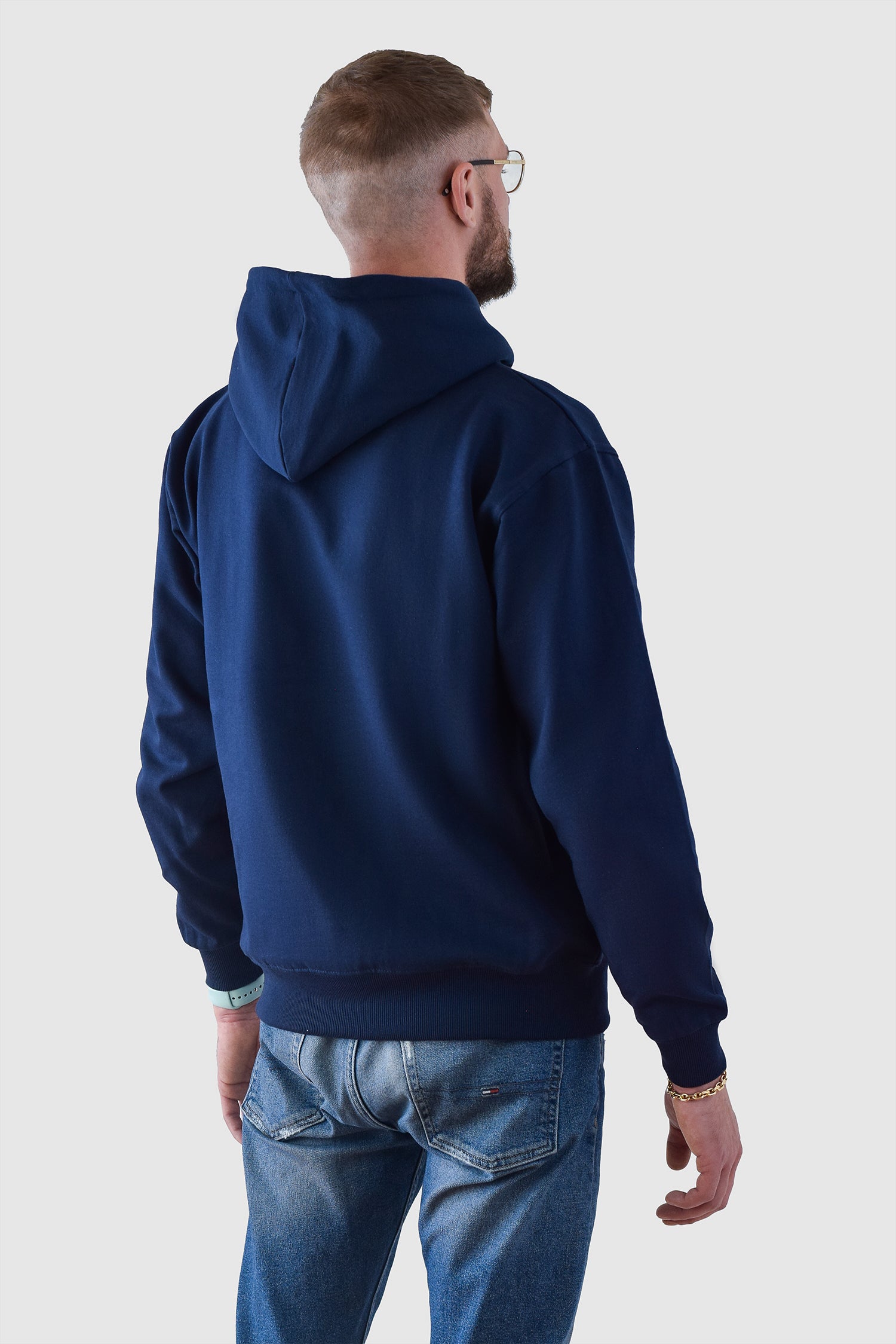 Hoodie Tung, Marinblå