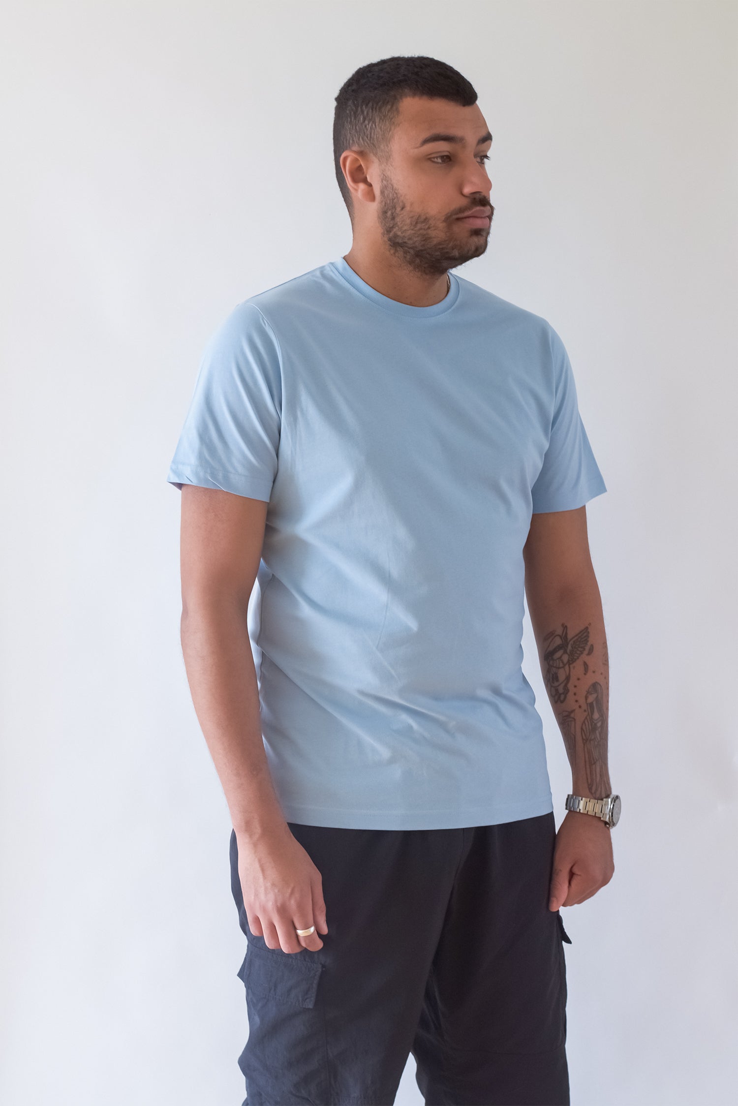 MOOD MINOR økologisk basic tshirt lyseblå sky blue